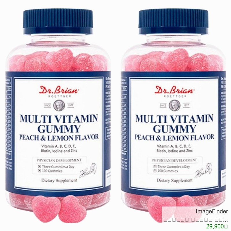 닥터브라이언 멀티비타민 구미 복숭아 & 레몬맛, 100정, 300g, 2개